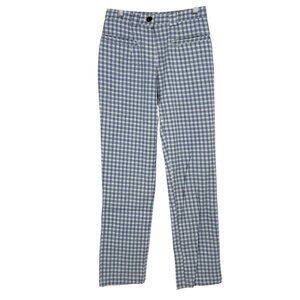Calvin Klein Plaid Pants Blue White Size 26 NWT
